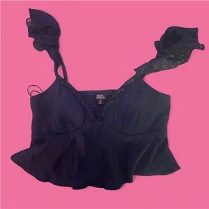 Beverly and Beck Pacsun Midnight Blue Lace Blouse